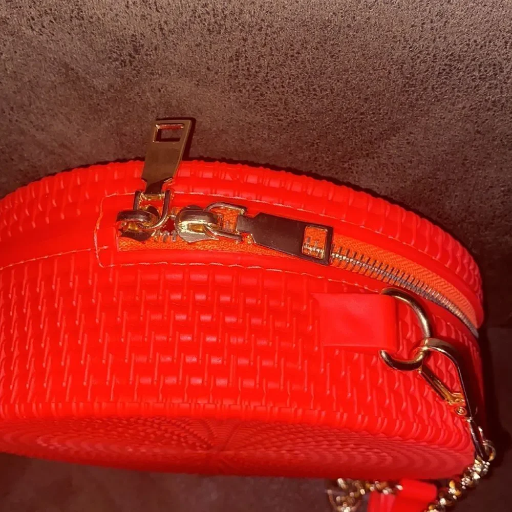 Neon Orange PVC Jelly Crossbody